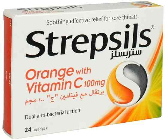 ستربسلز بالبرتقال مع فيتامين سي 24 قطعة