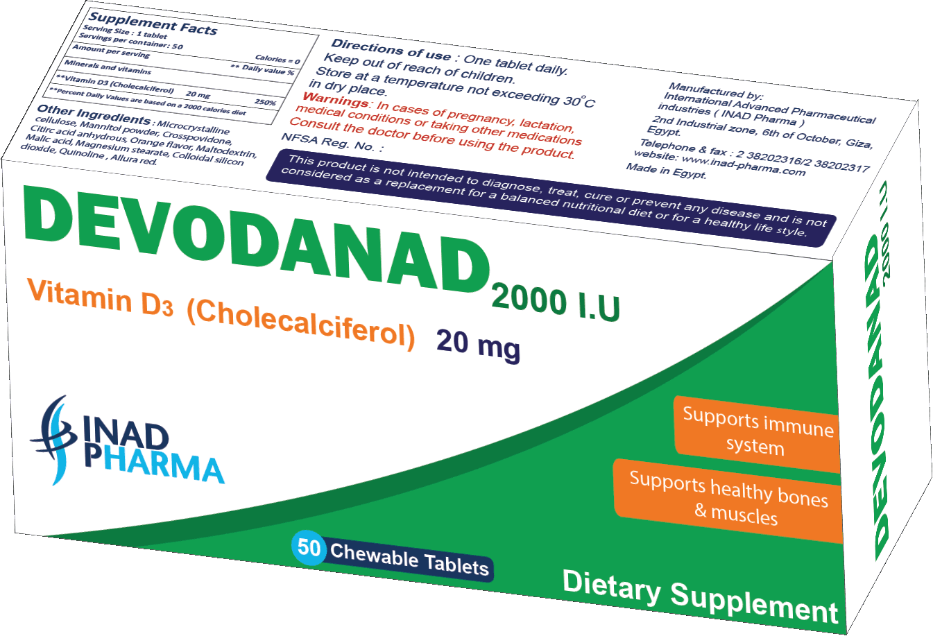 ديفوداناد 2000 وحدة دولية 50 قرص