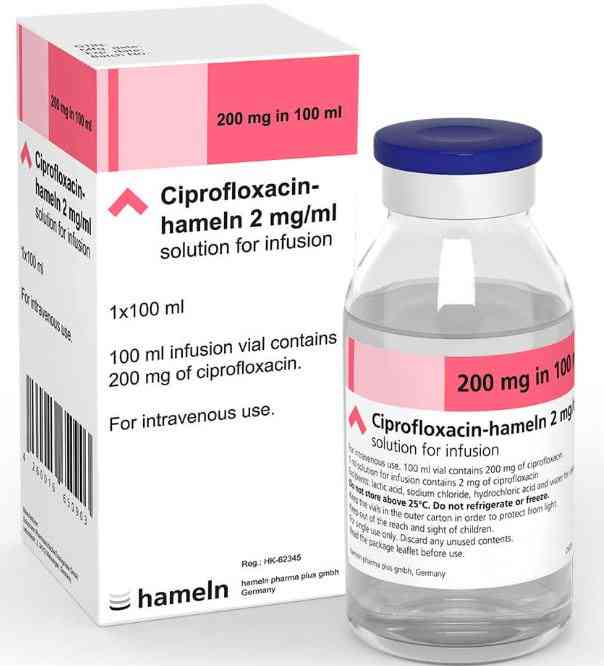 سيبروفلوكساسين 200 مجم / 100 مل فيال