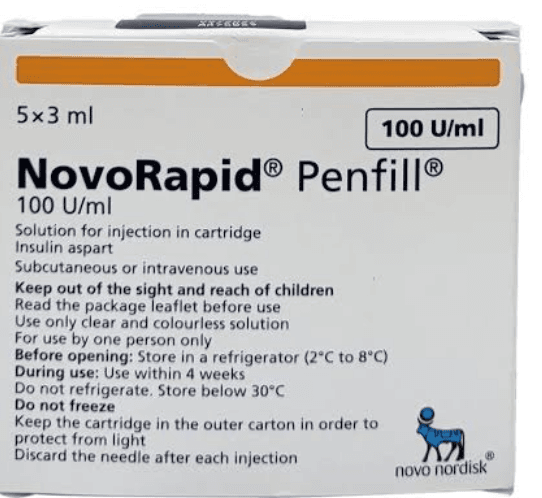 نوفورابيد 100وحدة/مل 5 اقلام بنفل